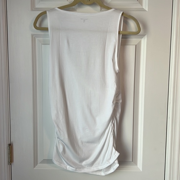 Garnet Hill women’s sleeveless criss-cross v-neck with scrunched sides - Picture 2 of 8